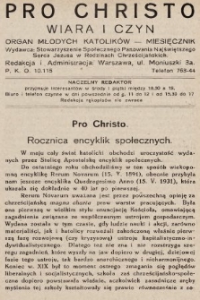 Pro Christo : wiara i czyn : organ młodych katolików. 1932, nr 5