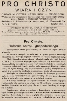 Pro Christo : wiara i czyn : organ młodych katolików. 1932, nr 10