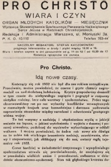 Pro Christo : wiara i czyn : organ młodych katolików. 1932, nr 12