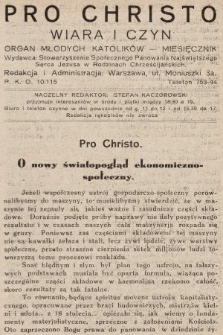 Pro Christo : wiara i czyn : organ młodych katolików. 1933, nr 4