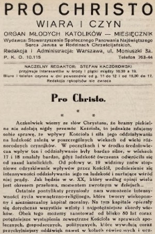 Pro Christo : wiara i czyn : organ młodych katolików. 1933, nr 6