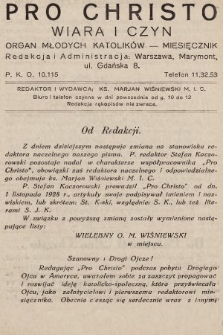 Pro Christo : wiara i czyn : organ młodych katolików. 1933, nr 11