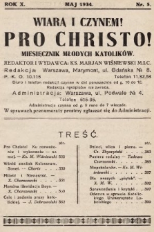Pro Christo! : wiarą i czynem! : miesięcznik młodych katolików. 1934, nr 5