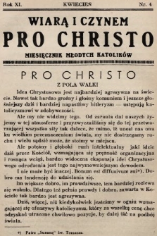 Pro Christo! : wiarą i czynem! : miesięcznik młodych katolików. 1935, nr 4