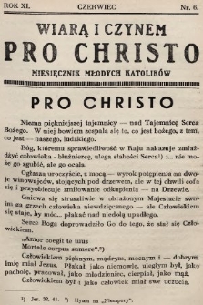 Pro Christo! : wiarą i czynem! : miesięcznik młodych katolików. 1935, nr 6
