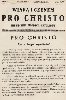 Pro Christo! : wiarą i czynem! : miesięcznik młodych katolików. 1935, nr 9-10