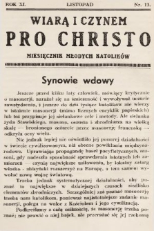 Pro Christo! : wiarą i czynem! : miesięcznik młodych katolików. 1935, nr 11