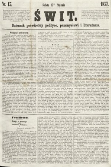 Świt : dziennik poświęcony polityce, przemysłowi i literaturze. 1857, nr 13