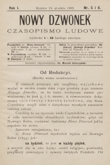 Nowy Dzwonek : czasopismo ludowe. 1892, nr 5