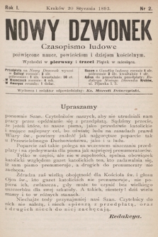 Nowy Dzwonek : czasopismo ludowe poświęcone nauce, powieściom i dziejom kościelnym. 1893, nr 2