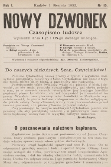 Nowy Dzwonek : czasopismo ludowe. 1893, nr 15