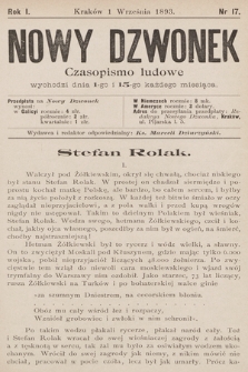 Nowy Dzwonek : czasopismo ludowe. 1893, nr 17