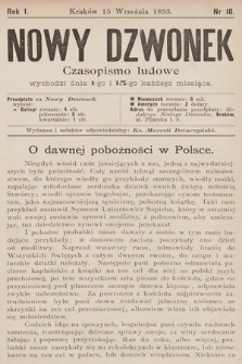 Nowy Dzwonek : czasopismo ludowe. 1893, nr 18