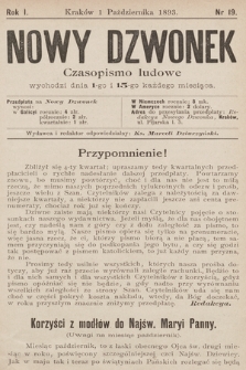 Nowy Dzwonek : czasopismo ludowe. 1893, nr 19