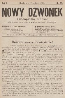 Nowy Dzwonek : czasopismo ludowe. 1893, nr 23