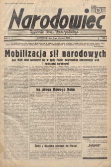 Narodowiec : tygodnik Obozu Wszechpolskiego. 1938, nr 1