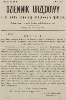 Dziennik Urzędowy c. k. Rady szkolnej krajowej w Galicyi. 1909, nr 5