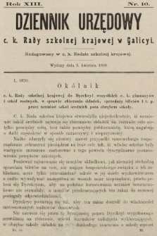 Dziennik Urzędowy c. k. Rady szkolnej krajowej w Galicyi. 1909, nr 10