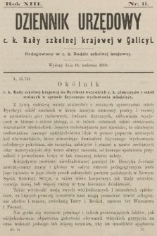 Dziennik Urzędowy c. k. Rady szkolnej krajowej w Galicyi. 1909, nr 11