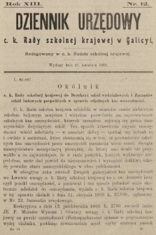Dziennik Urzędowy c. k. Rady szkolnej krajowej w Galicyi. 1909, nr 12
