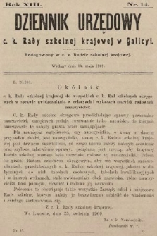 Dziennik Urzędowy c. k. Rady szkolnej krajowej w Galicyi. 1909, nr 14
