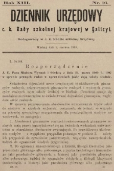 Dziennik Urzędowy c. k. Rady szkolnej krajowej w Galicyi. 1909, nr 16