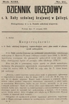 Dziennik Urzędowy c. k. Rady szkolnej krajowej w Galicyi. 1909, nr 24
