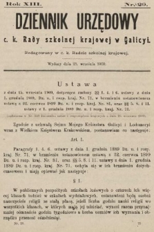 Dziennik Urzędowy c. k. Rady szkolnej krajowej w Galicyi. 1909, nr 29
