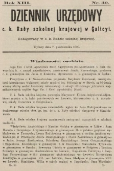 Dziennik Urzędowy c. k. Rady szkolnej krajowej w Galicyi. 1909, nr 30