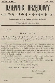 Dziennik Urzędowy c. k. Rady szkolnej krajowej w Galicyi. 1909, nr 32