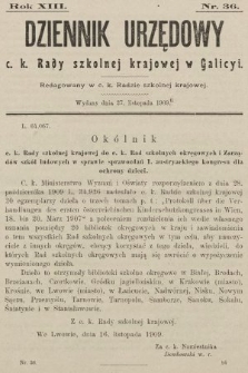 Dziennik Urzędowy c. k. Rady szkolnej krajowej w Galicyi. 1909, nr 36