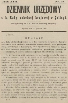 Dziennik Urzędowy c. k. Rady szkolnej krajowej w Galicyi. 1909, nr 38