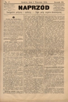 Naprzód : dwutygodnik polityczny i społeczny : organ partyi socyalno-demokratycznej. 1894, nr 17