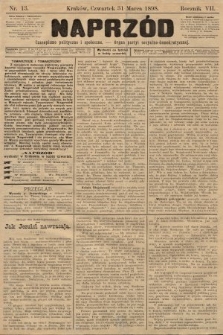 Naprzód : czasopismo polityczne i społeczne : organ partyi socyalno-demokratycznej. 1898, nr 13