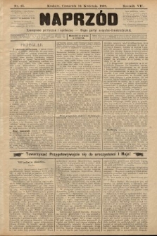 Naprzód : czasopismo polityczne i społeczne : organ partyi socyalno-demokratycznej. 1898, nr 15