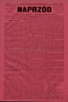 Naprzód : czasopismo polityczne i społeczne : organ partyi socyalno-demokratycznej. 1898, nr 17