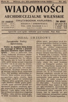 Wiadomości Archidiecezjalne Wileńskie : dwutygodnik kapłański. 1929, nr 20