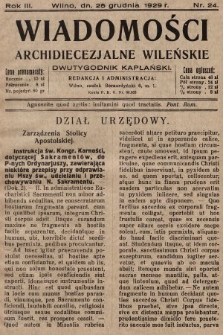 Wiadomości Archidiecezjalne Wileńskie : dwutygodnik kapłański. 1929, nr 24
