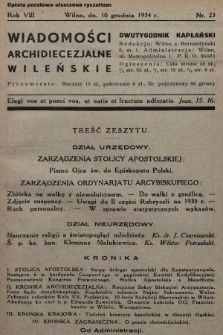 Wiadomości Archidiecezjalne Wileńskie : dwutygodnik kapłański. 1934, nr 23