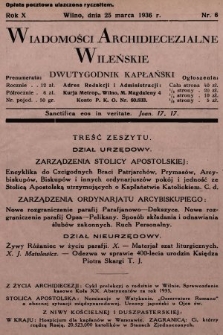 Wiadomości Archidiecezjalne Wileńskie : dwutygodnik kapłański. 1936, nr 6