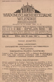 Wiadomości Archidiecezjalne Wileńskie : dwutygodnik kapłański. 1937, nr 10
