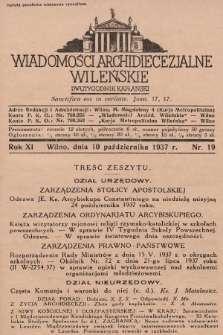 Wiadomości Archidiecezjalne Wileńskie : dwutygodnik kapłański. 1937, nr 19