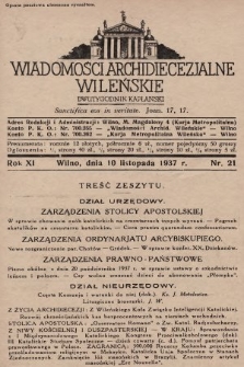 Wiadomości Archidiecezjalne Wileńskie : dwutygodnik kapłański. 1937, nr 21