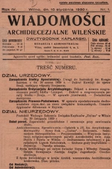 Wiadomości Archidiecezjalne Wileńskie : dwutygodnik kapłański. 1930 [całość]