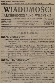 Wiadomości Archidiecezjalne Wileńskie : dwutygodnik kapłański. 1931 [całość]