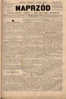 Naprzód : czasopismo polityczne i społeczne : organ partyi socyalno-demokratycznej. 1895, nr 6