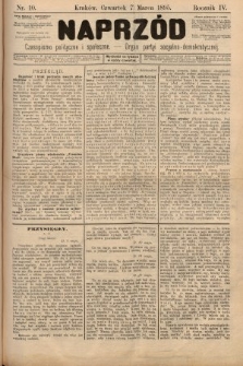Naprzód : czasopismo polityczne i społeczne : organ partyi socyalno-demokratycznej. 1895, nr 10