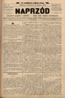 Naprzód : czasopismo polityczne i społeczne : organ partyi socyalno-demokratycznej. 1895, nr 11 (po konfiskacie nakład drugi)