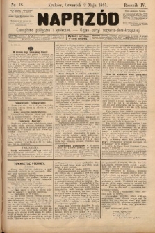 Naprzód : czasopismo polityczne i społeczne : organ partyi socyalno-demokratycznej. 1895, nr 18