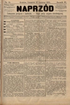 Naprzód : czasopismo polityczne i społeczne : organ partyi socyalno-demokratycznej. 1895, nr 26